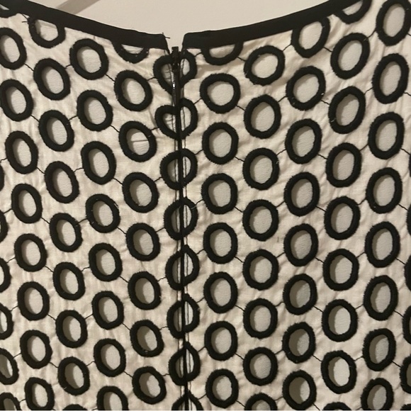 Women's Dress J Crew Black & White A line Punched-out Eyelet Dress  Back… - Picture 6 of 8